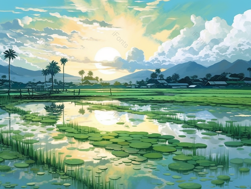 二十四节气芒种唯美背景,插画/手绘图,插画/手绘图库,插画/手绘图下载,插画/手绘